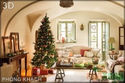 Trang trí nội thất phòng khách mùa giáng sinh